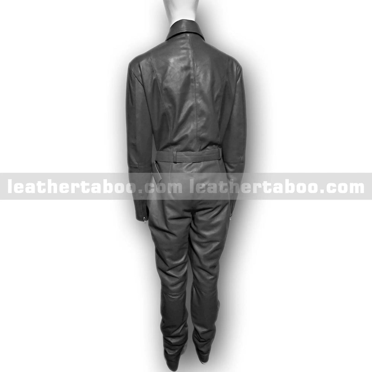 Sheepskin Leather Jumpsuit for Women | Stylish Full Body Zip-Up Outfit with Belt | Elegant Leatherwear - Leather taboo