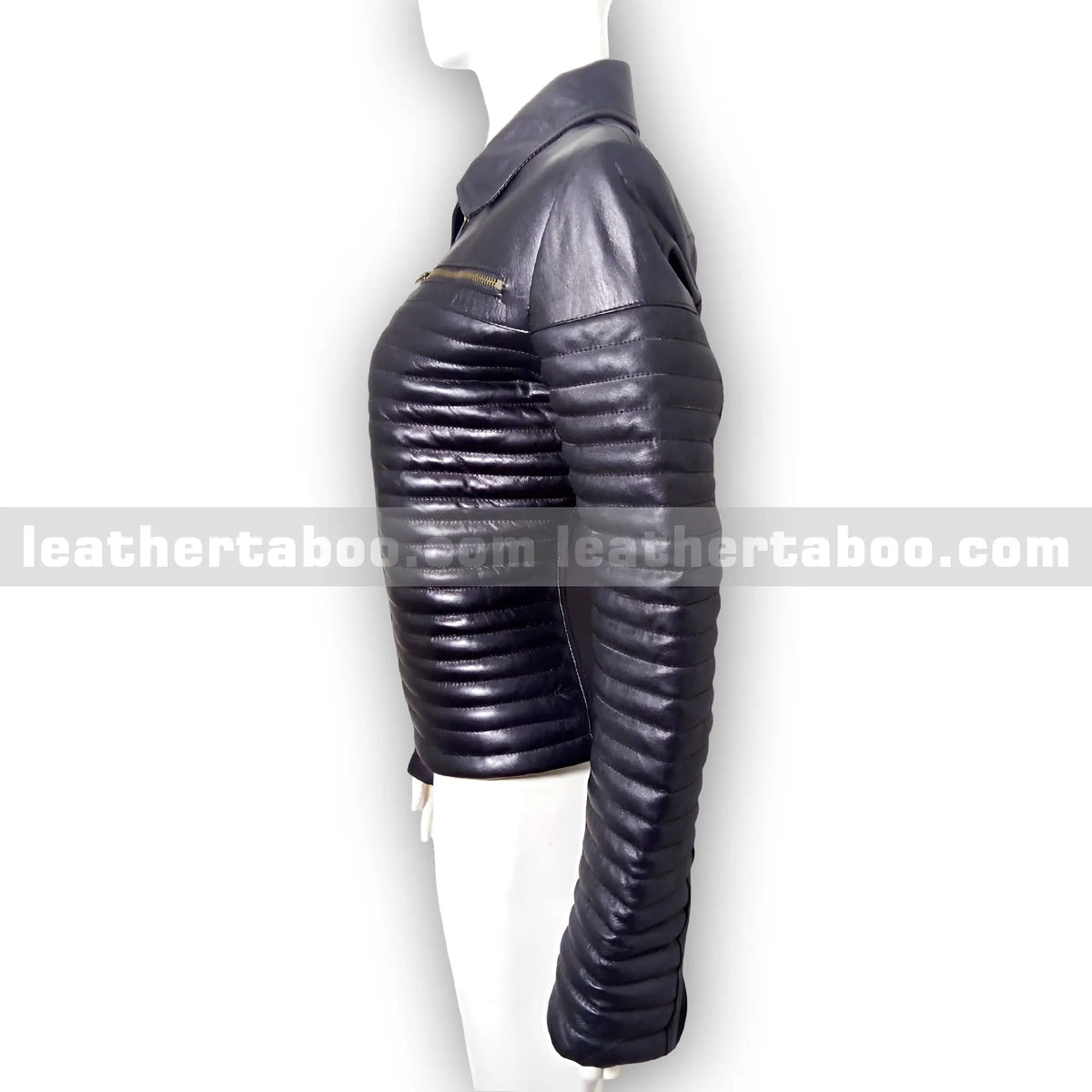 Women's Premium Sheepskin Leather Padded Jacket, side view