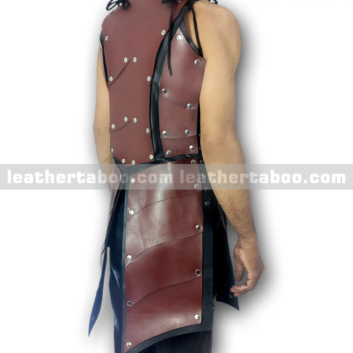 Medieval Style Leather Chest Armor for Men with Adjustable Buckle Straps and Rivet Details - Leather taboo