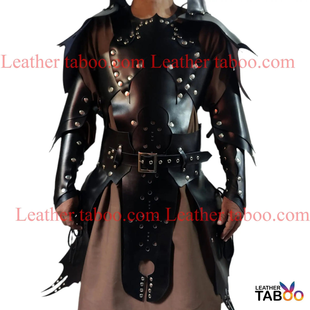 Mens Black Leather Armor LARP Medieval Warrior Armor leathertaboo.com - Leather taboo