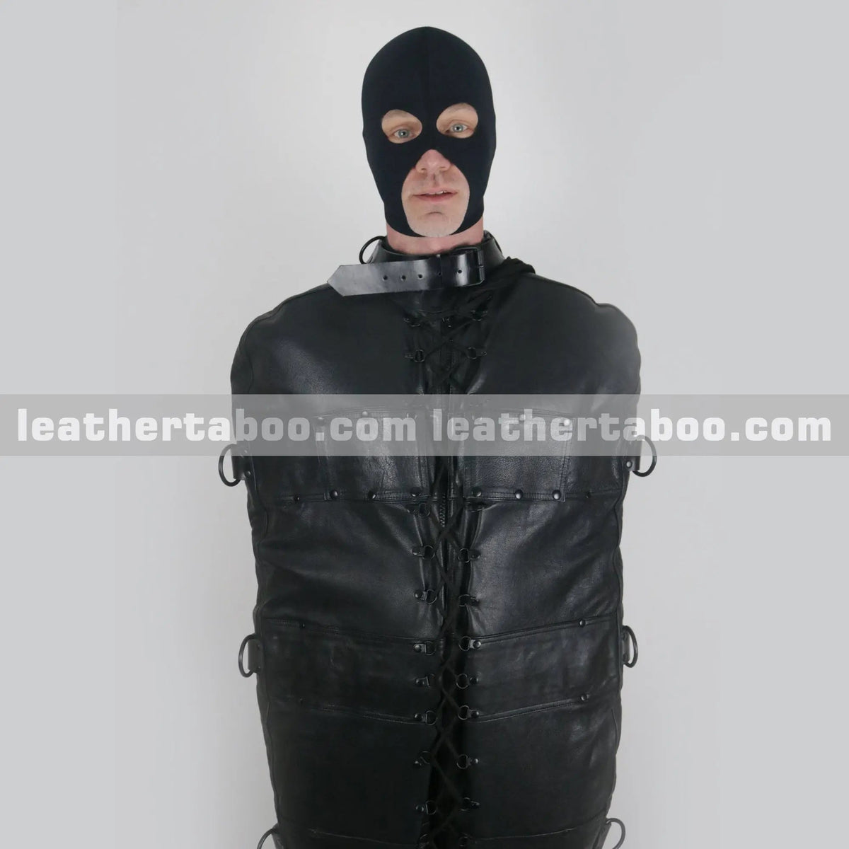 Full-Body Leather Sleep Sack with Straps & D-Rings – Premium Cowhide Heavy-Duty Restraint Gear - Leather taboo