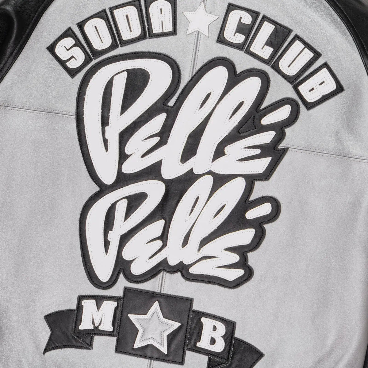 Pelle Pelle Silver & Black Cowhide Leather Jacket for Men – Sleek Monochrome Streetwear - Leather taboo