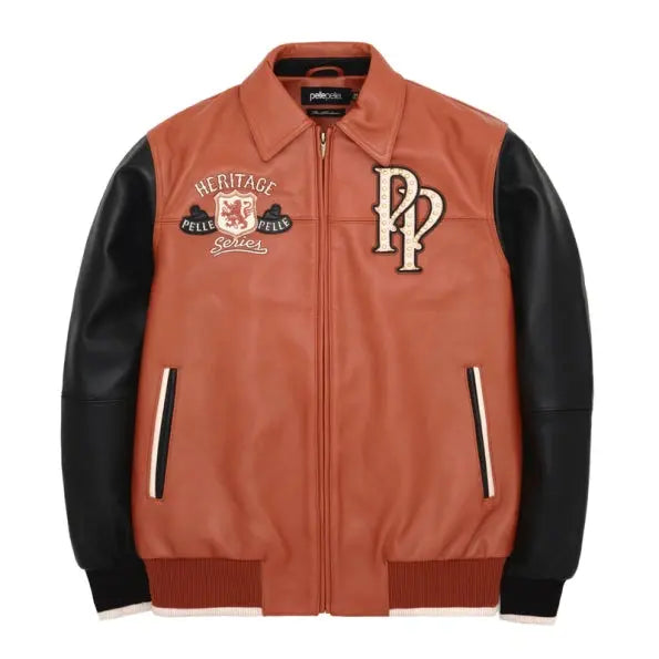 Heritage Brown Leather Jacket, front view