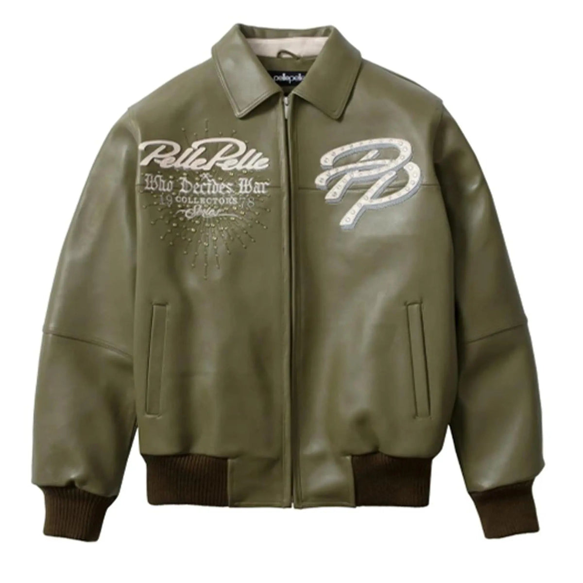 Pelle Pelle Greatest Of All Time Marc Buchanan Olive Jacket (Copy) leathertaboo.com