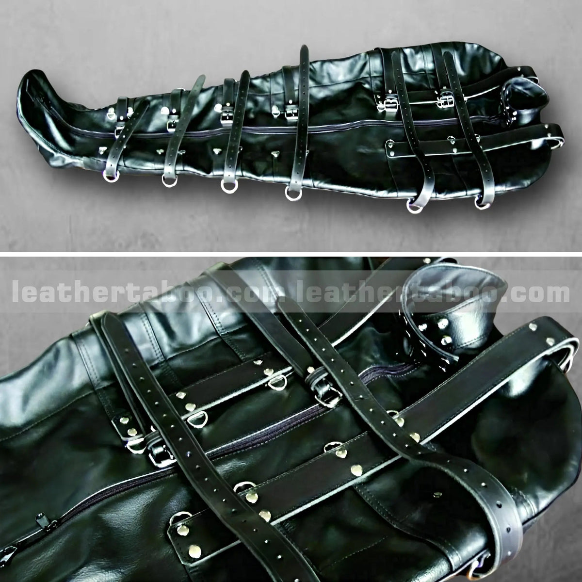 Premium Cowhide Leather Costume Prop with Buckle Strap Detail – Full-Length Theater Sack Accessory - Leather taboo