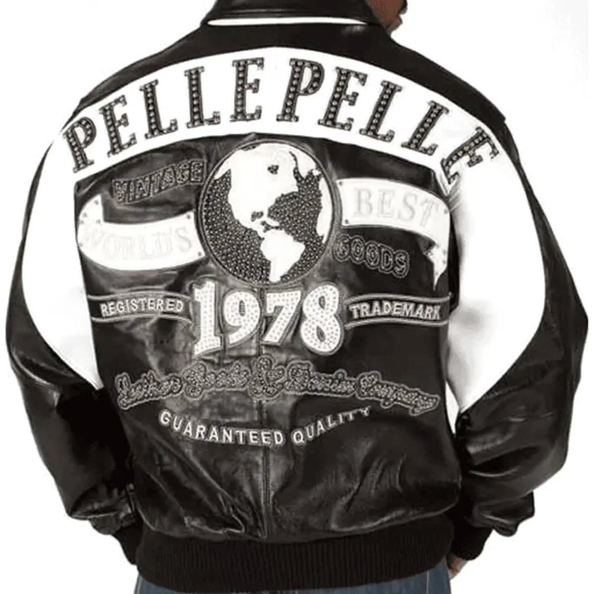 Premium Pelle Pelle Black & White Cowhide Leather Jacket for Men – Classic Streetwear Style - Leather taboo