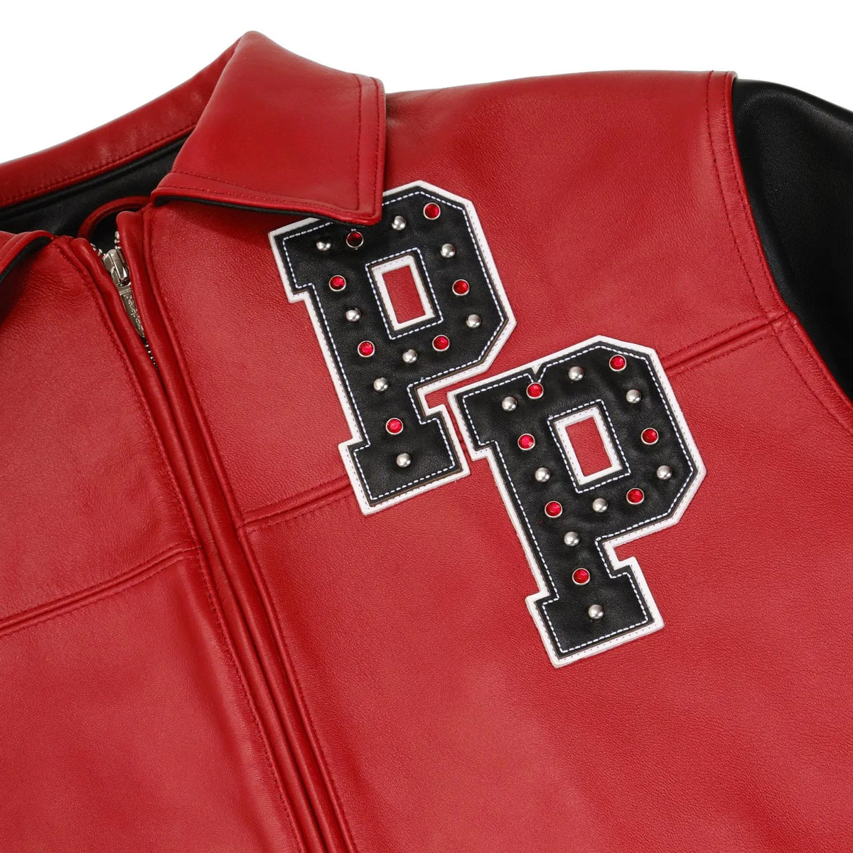 Men’s Pelle Pelle Premium Cowhide Leather Varsity Jacket – Red & Black - Leather taboo