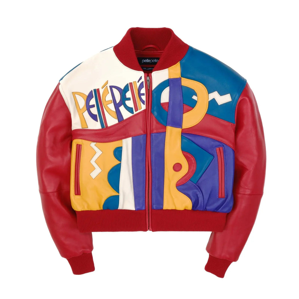 Women’s Multicolor Cowhide Leather Jacket, front view