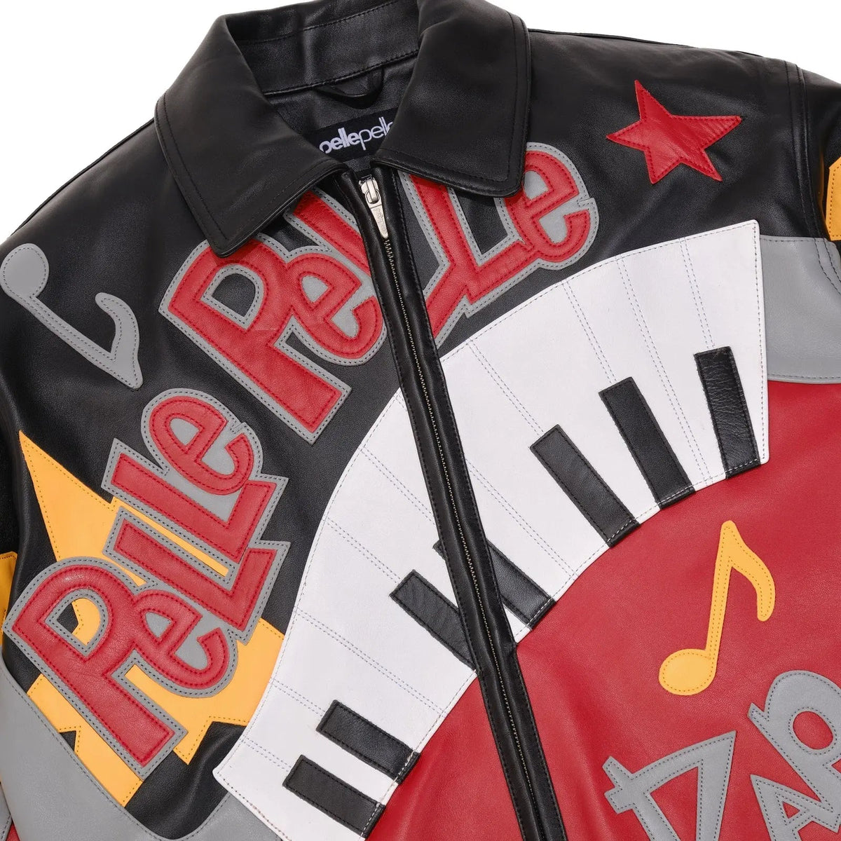 Men’s Pelle Pelle 50 Years of Hip Hop Red Leather Jacket – Premium Cowhide Bomber with Music-Inspired Graphics & Street Style Vibes - Leather taboo