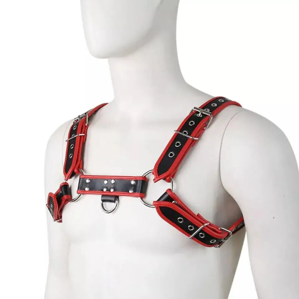 Men’s Black Leather Chest Harness (Cosplay Strap Accessory)