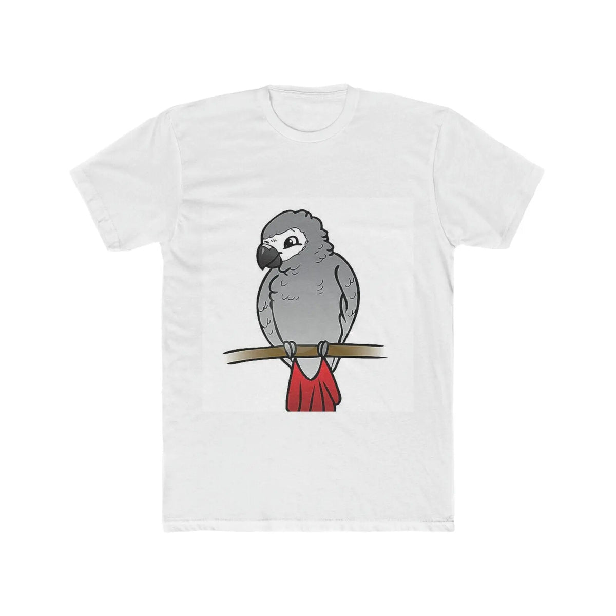 Men’s Cotton Crew Neck T-Shirt Gray Parrot Graphic Tee Casual Wear - Soft Everyday Street Style Top