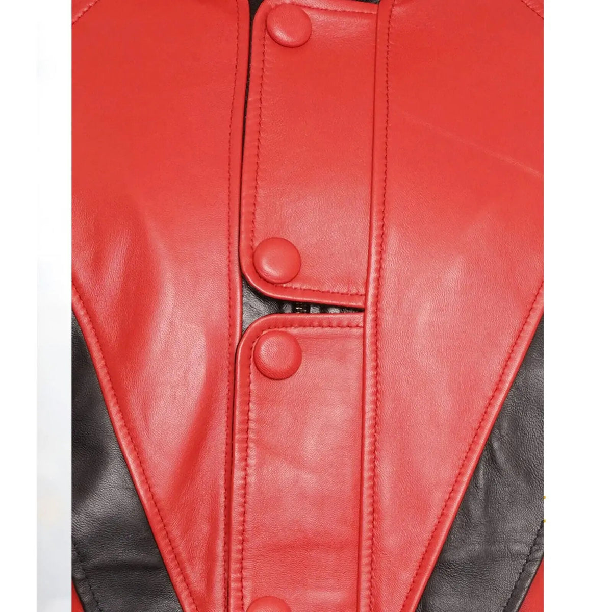 Michael Jackson Red Military Real Leather Jacket – detail view