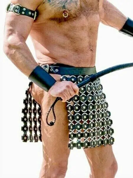Men’s Gladiator Leather Kilt LARP Steampunk Costume Party Scottish Style Skirt Outfit – Handmade Warrior Fashion Wear
