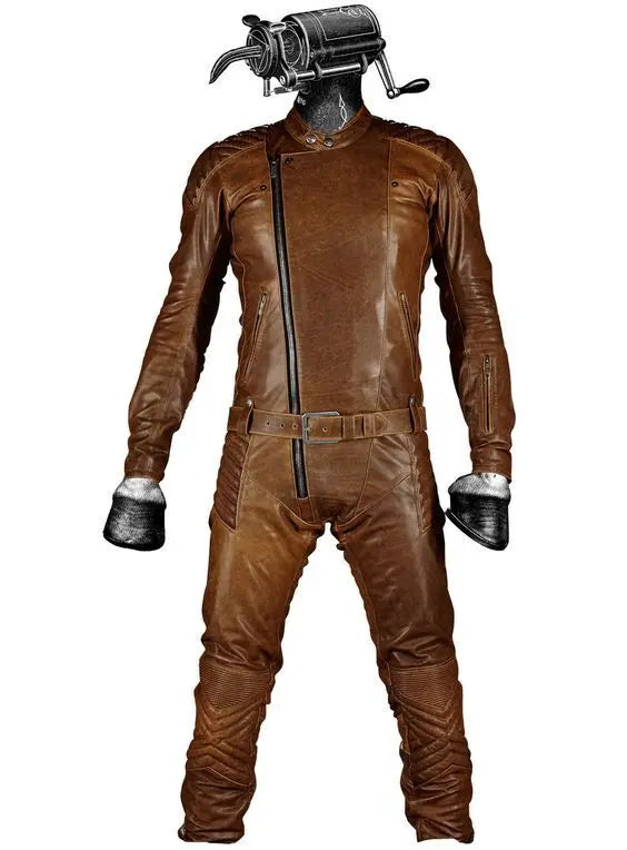 Men's Premium Sheepskin Leather Overalls – back view
