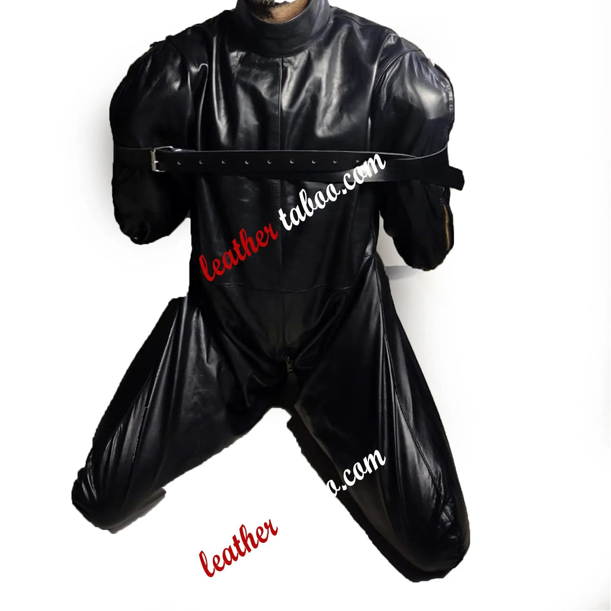 Bondage Sleepsack Real Leather Suit With Bondage Hood Mummy - Leather taboo