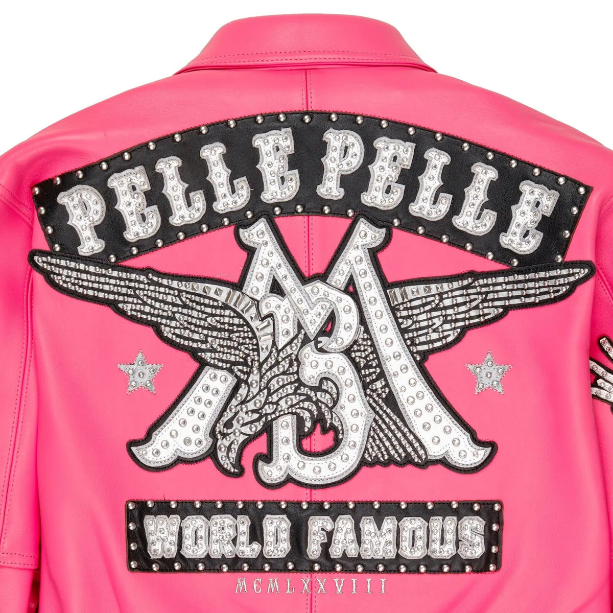 Women’s Pink Premium Cowhide Leather Jacket, detail view 3