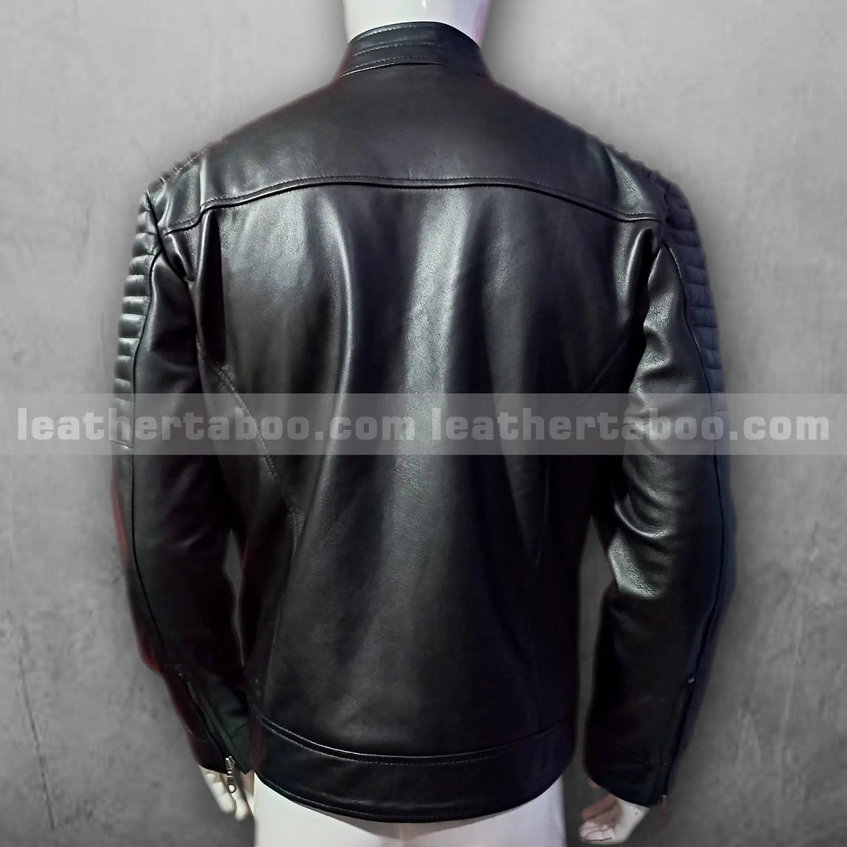 Men's Black Premium Sheepskin Leather Jacket – Biker Moto Style | Quilted Shoulder | Smart Casual Wear - Leather taboo