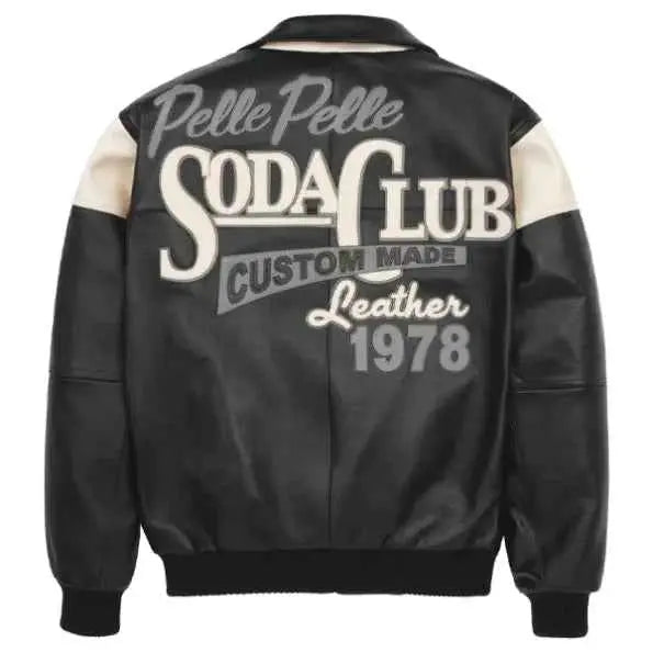 Best Custom Made Black Leather Jacket, front view