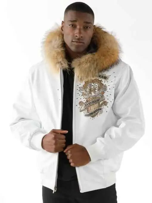 Men’s White Pelle Pelle Anniversary Limited Edition Collector’s Cowhide Leather Jacket
