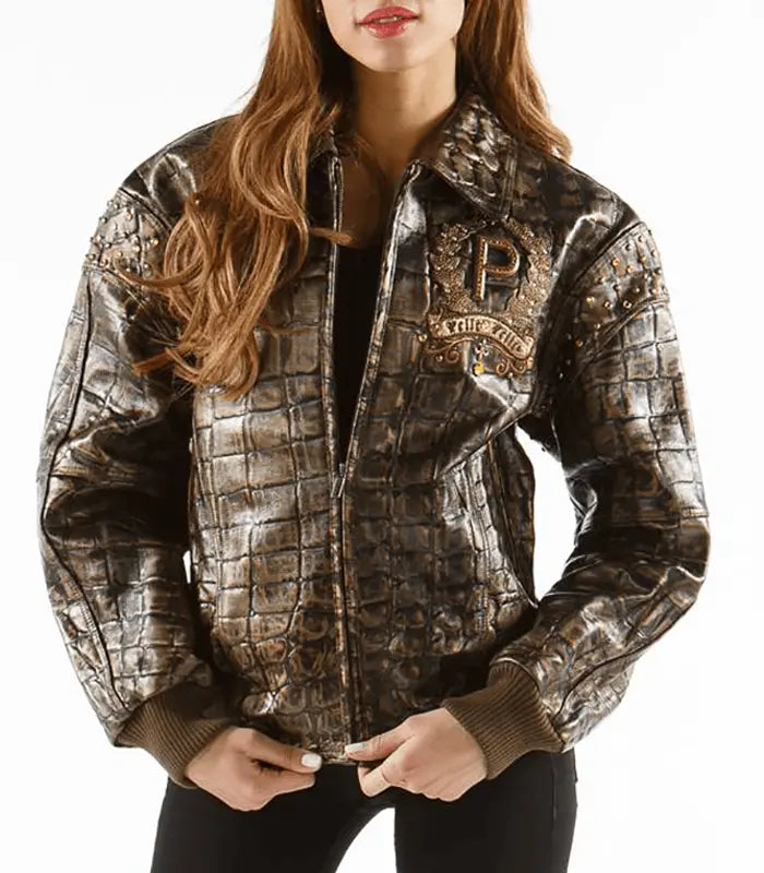 Women’s Live Like a Queen Dark Brown Leather Jacket, front view