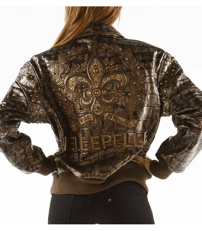 Women’s Live Like a Queen Dark Brown Leather Jacket, back view