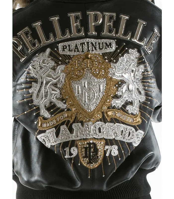 Platinum and Diamonds Fur Hooded Black Plush Leather Jacket, hood detail 2