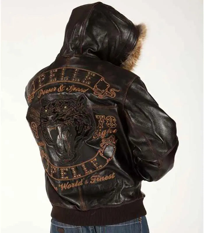 Pelle Pelle Power and Speed 1978 Brown Hooded Leather Jacket leathertaboo.com