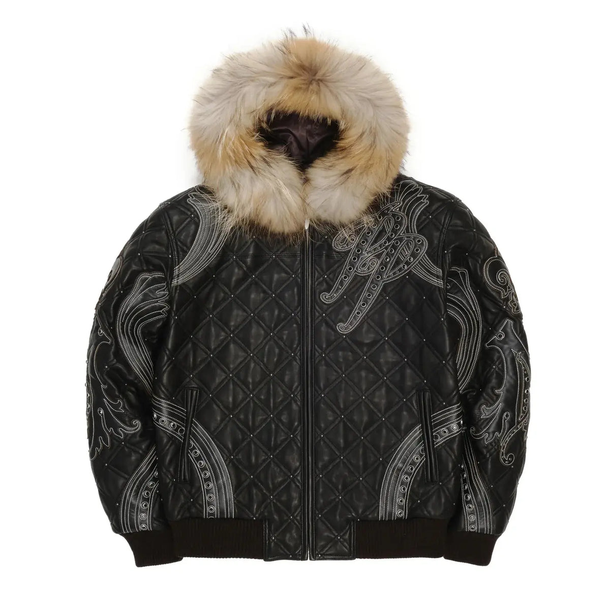 Royale Hooded Leather Jacket, detail view 7