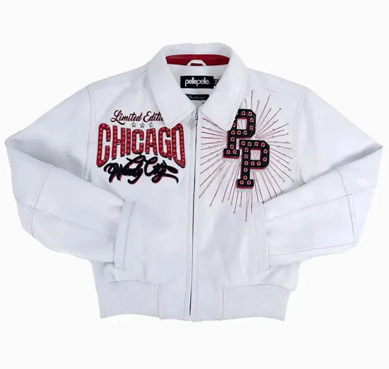 Women's X TB Windy City White Leather Jacket, side view
