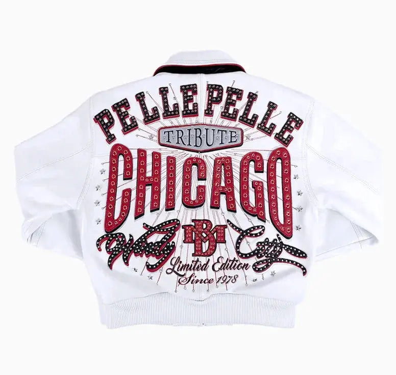 Women's X TB Windy City White Leather Jacket, front view