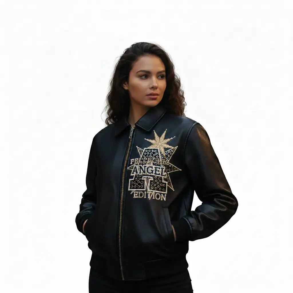 Celestial Angel Hand-Embroidered Luxury Archive Jacket, back view