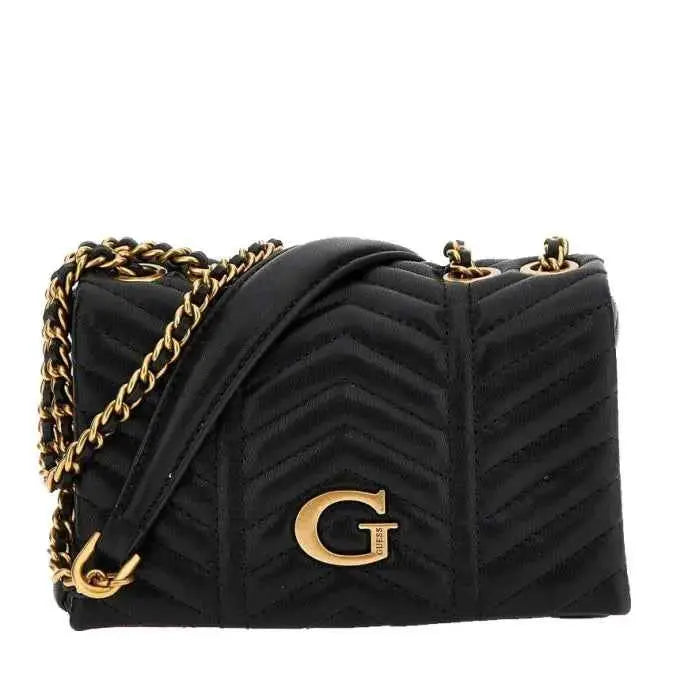 Lovide Black Chevron Quilted Cross-Body Bag – detail view