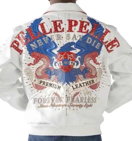 Forever Fearless White Leather Jacket, front view
