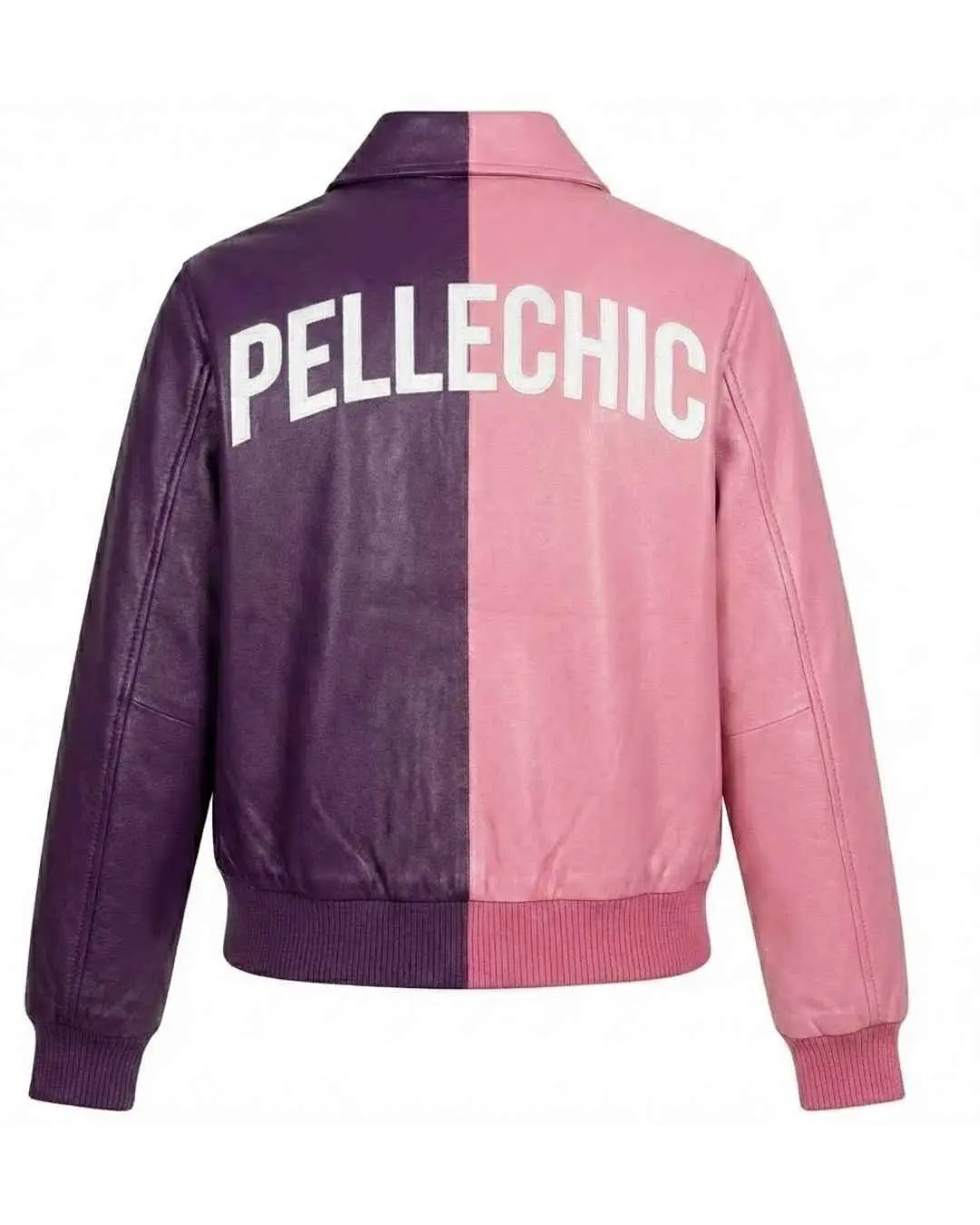 Two-Tone Leather Jacket with Floral Rabbit Embroidery, embroidery detail 6