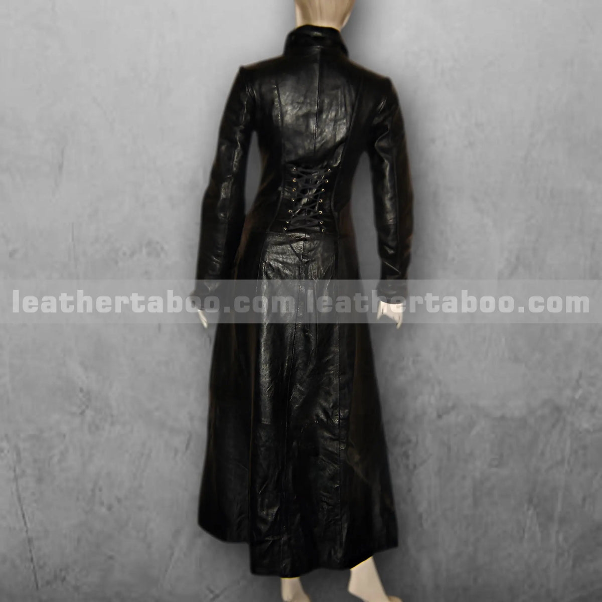 Women's Long Black Leather Coat – Sheepskin Full-Length Zip-Up Trench Style Outerwear with Tailored Fit and Classic Collar - Leather taboo