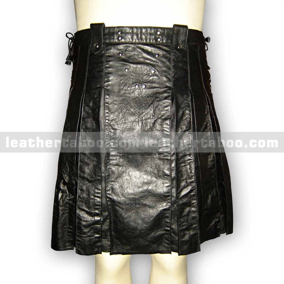 Men's Premium Sheepskin Leather Kilt Skirt – Modern Utility-Inspired Design - leather taboo