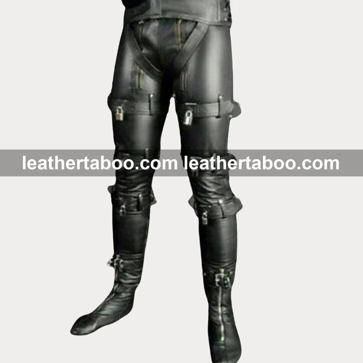 Men's Genuine Leather Skinny Pants - Club Trouser Bondage Pants - leather taboo
