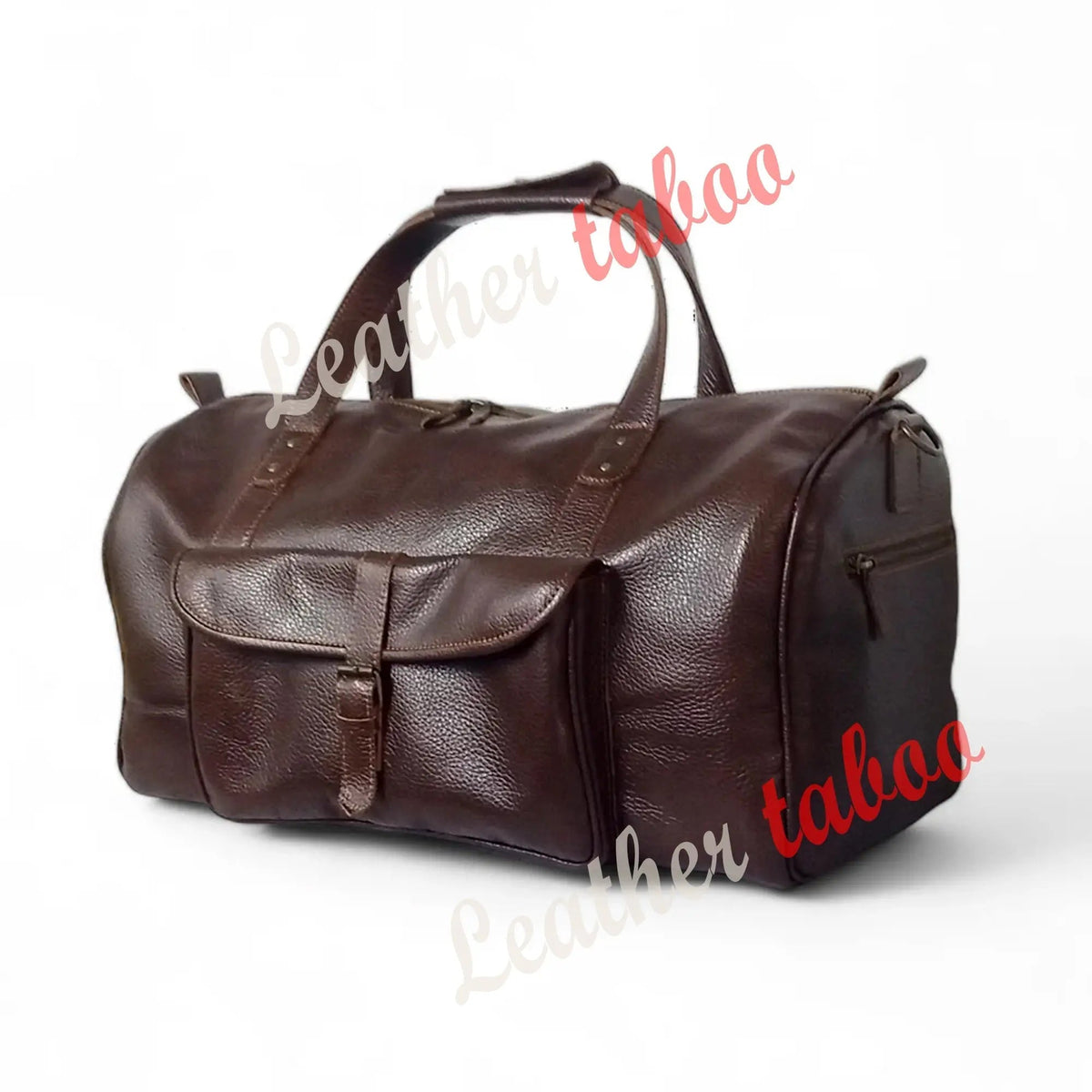 Premium Brown Leather Duffle Bag – Travel &amp; Gym Bag | Leathertaboo.com - leather taboo