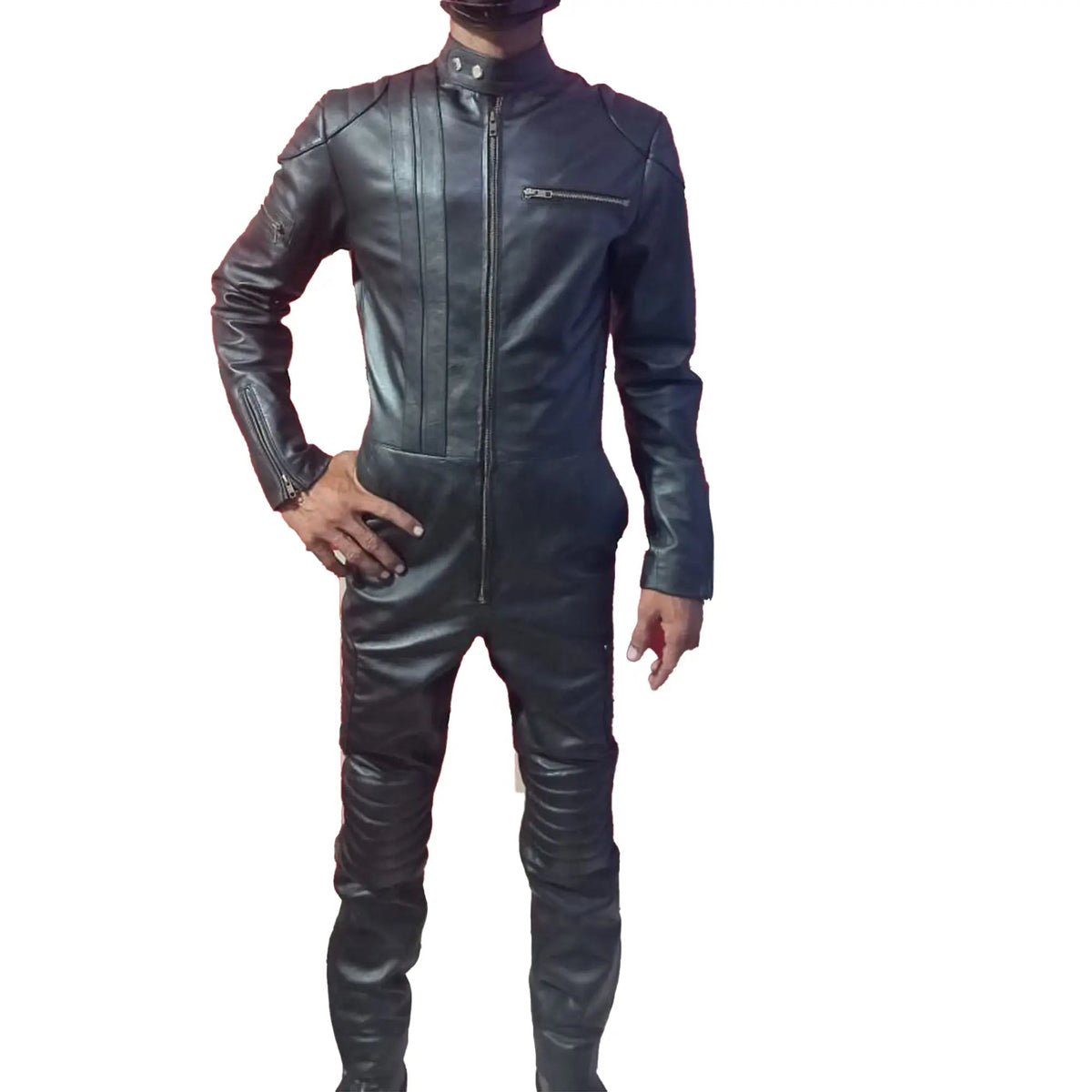 Men’s Real Leather Jumpsuit – Black Catsuit | - leather taboo