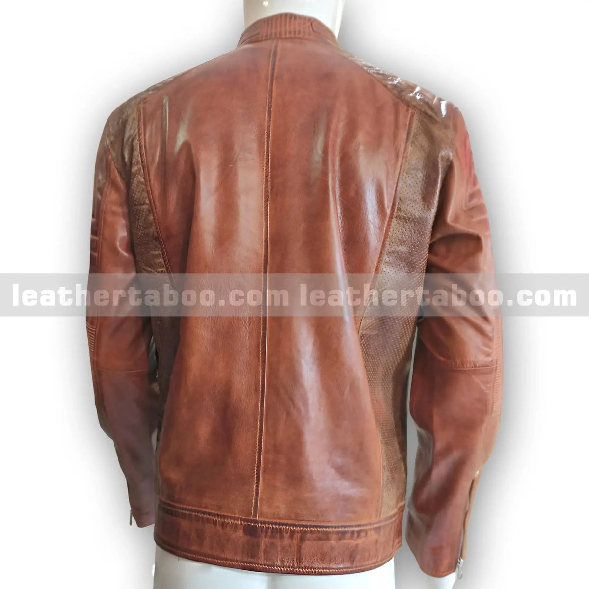 Men’s Brown Sheepskin Leather Biker Jacket | Zipper Pocket Moto Style Outerwear - Leather taboo