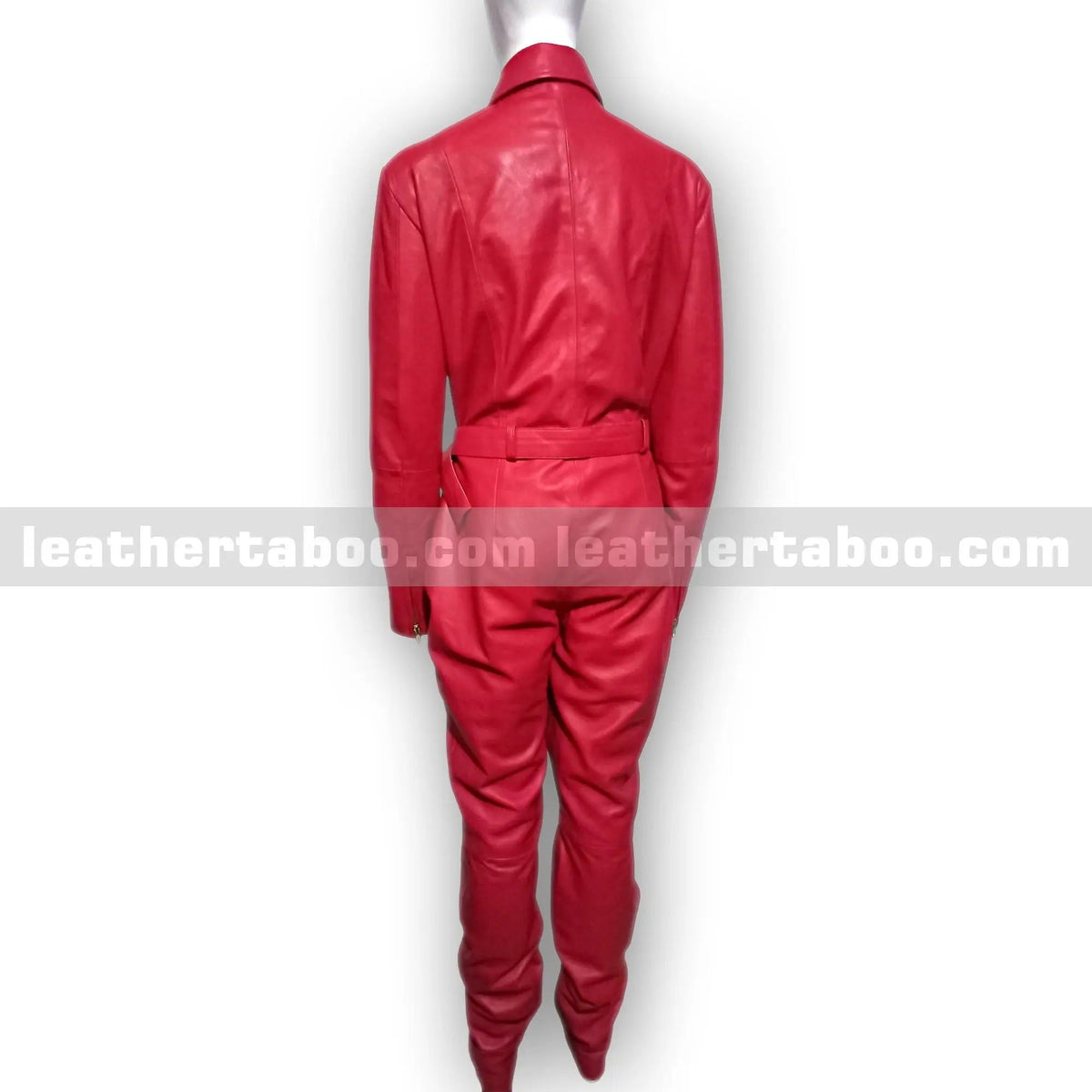 Sheepskin Leather Jumpsuit for Women | Stylish Full Body Zip-Up Outfit with Belt | Elegant Leatherwear - Leather taboo