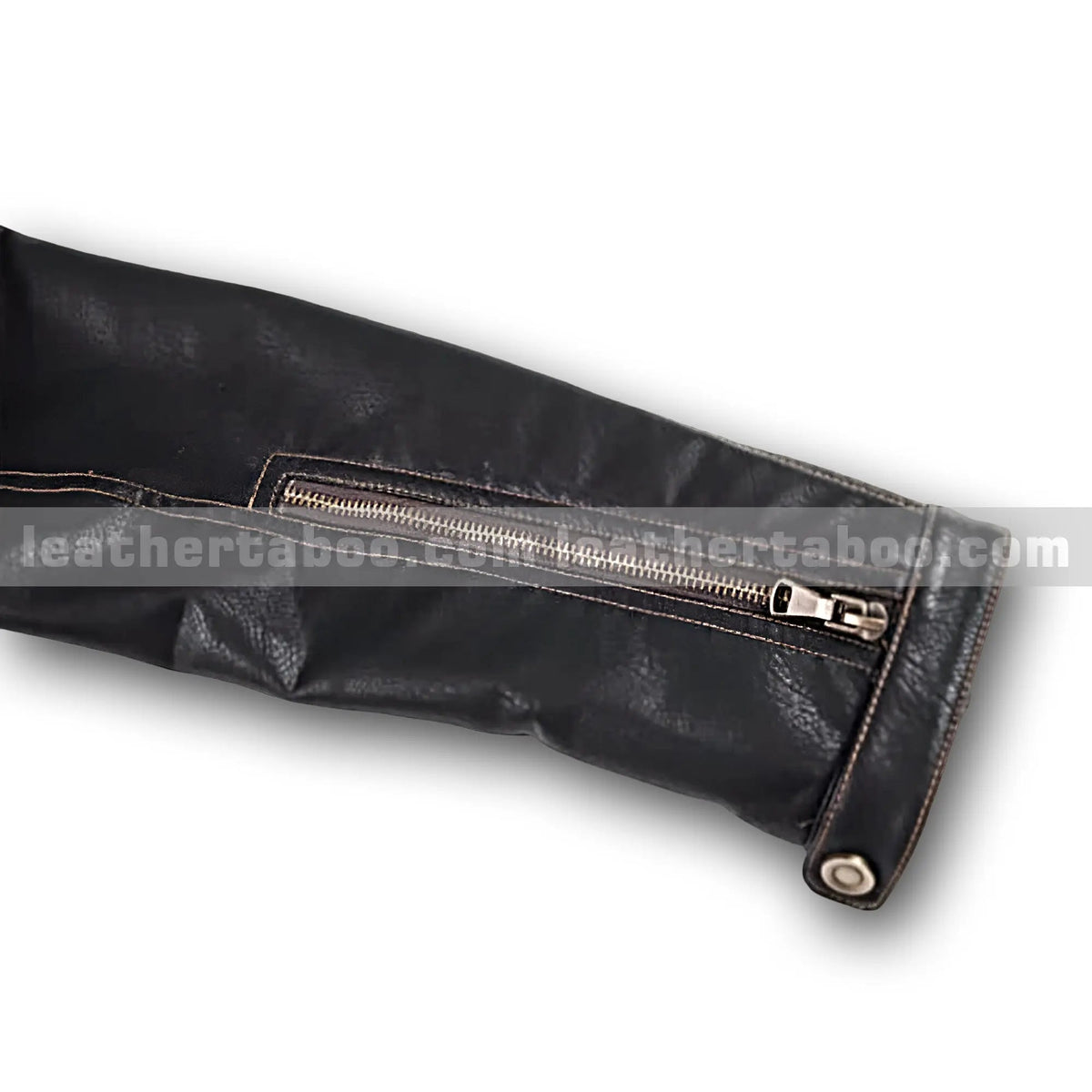 Men’s Black Premium Cowhide Leather Moto Jacket | Multi-Pocket Biker Jacket with Zipper Details & Adjustable Waist Belt - Leather taboo