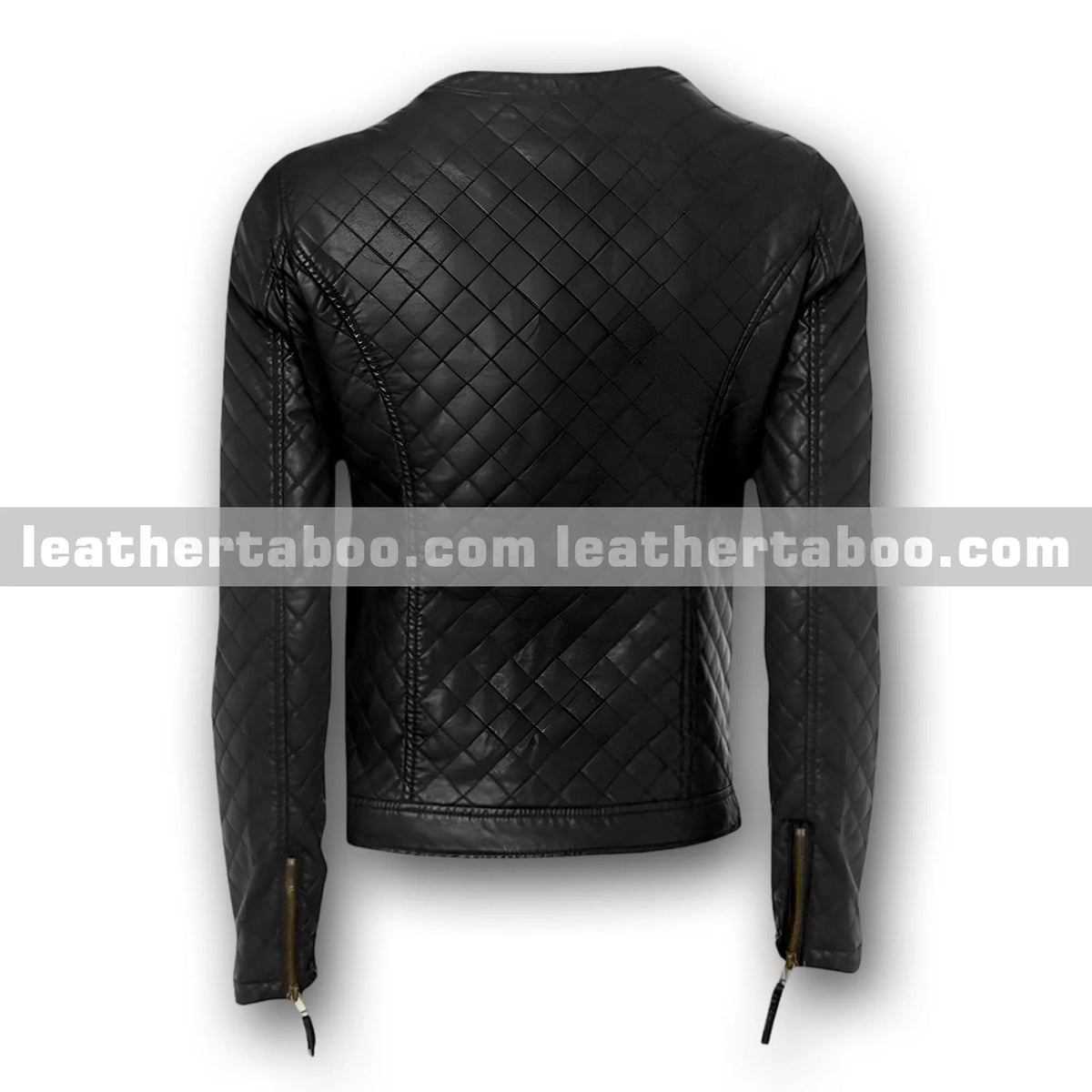 Women's Premium Sheepskin Black Stylish Slim Fit Leather Biker Jacket with zipper closure, zipper detail 3