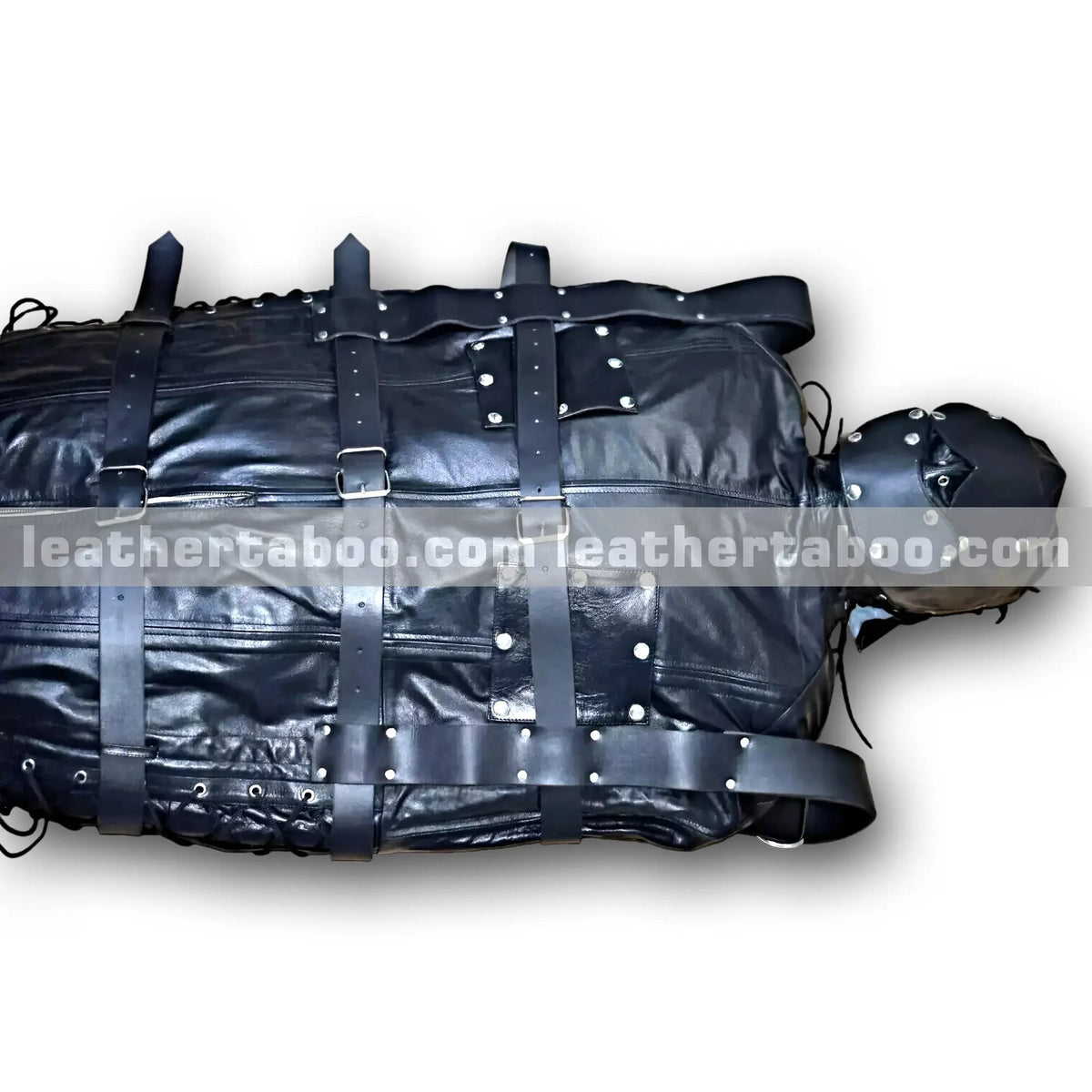 Custom Real Leather Body Bag – Hood, Harness, Straitjacket & Belt Set - Leather taboo
