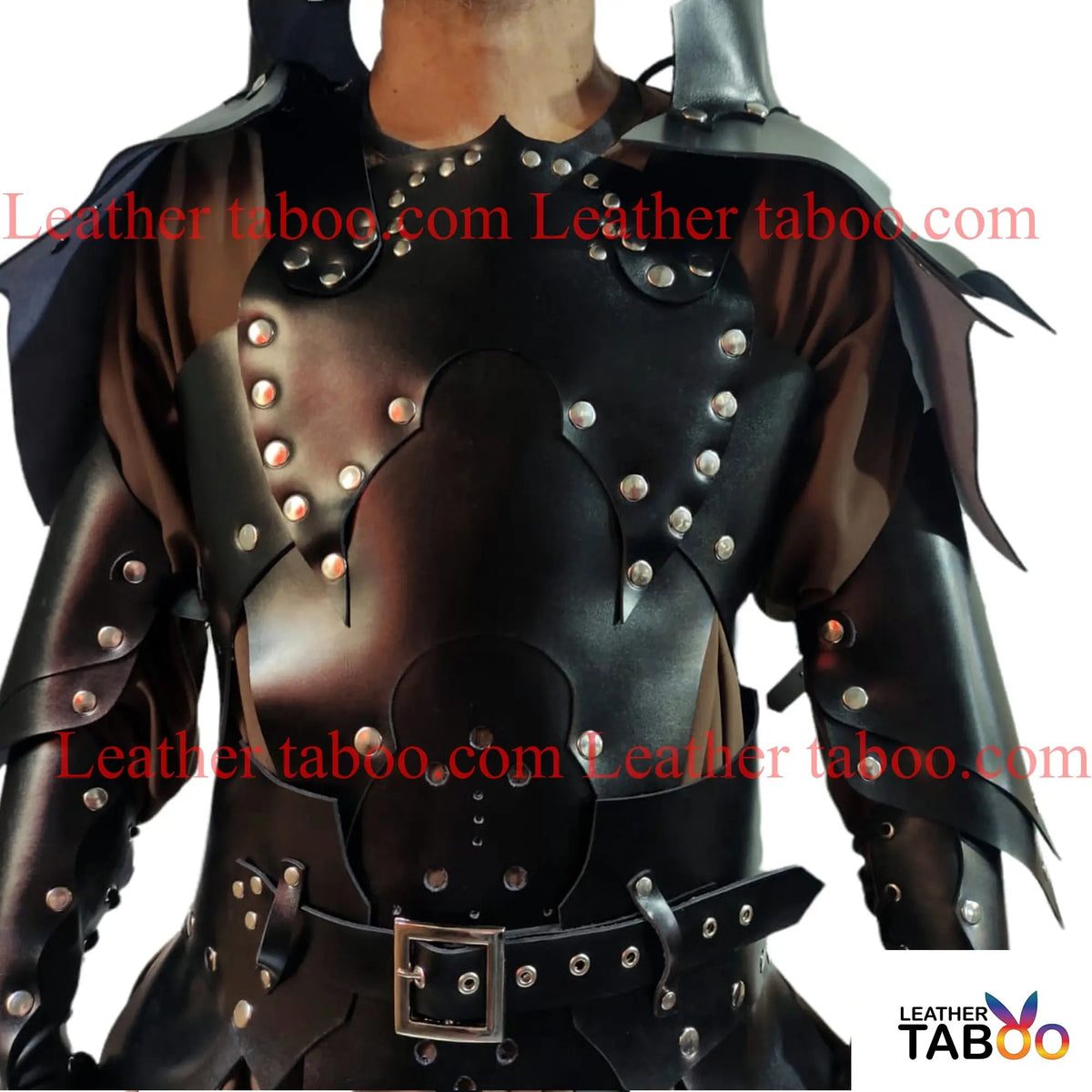 Mens Black Leather Armor LARP Medieval  Warrior Armor leathertaboo.com - Leather taboo