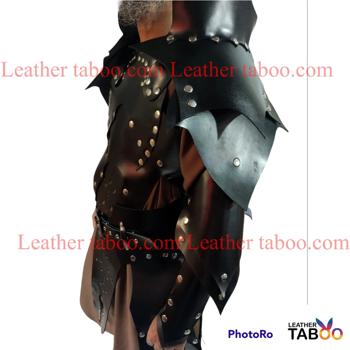 Mens Black Leather Armor LARP Medieval  Warrior Armor leathertaboo.com - Leather taboo