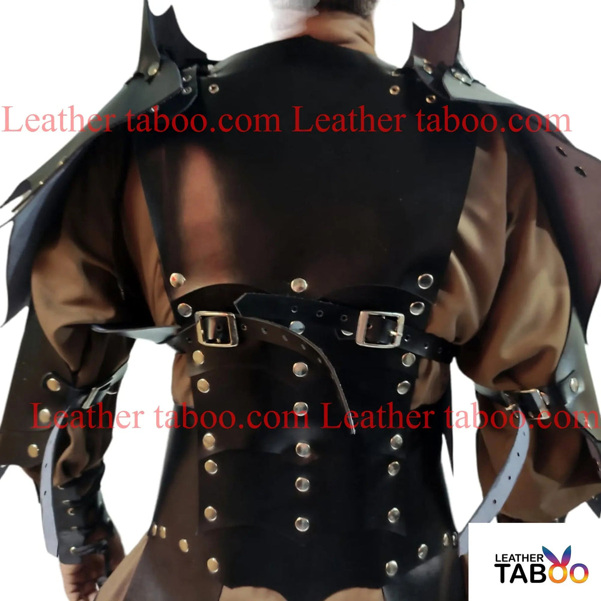 Mens Black Leather Armor LARP Medieval  Warrior Armor leathertaboo.com - Leather taboo
