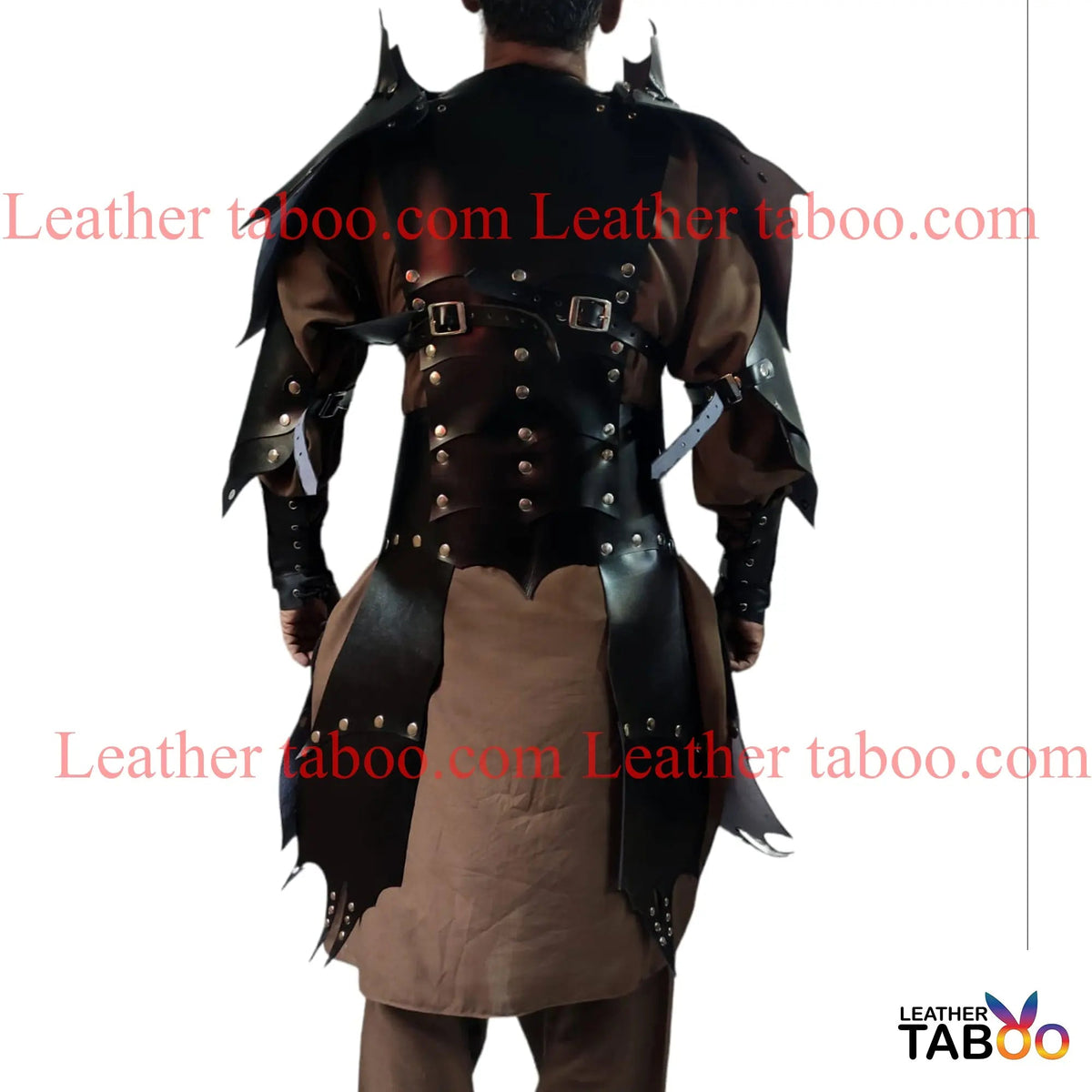 Mens Black Leather Armor LARP Medieval  Warrior Armor leathertaboo.com - Leather taboo