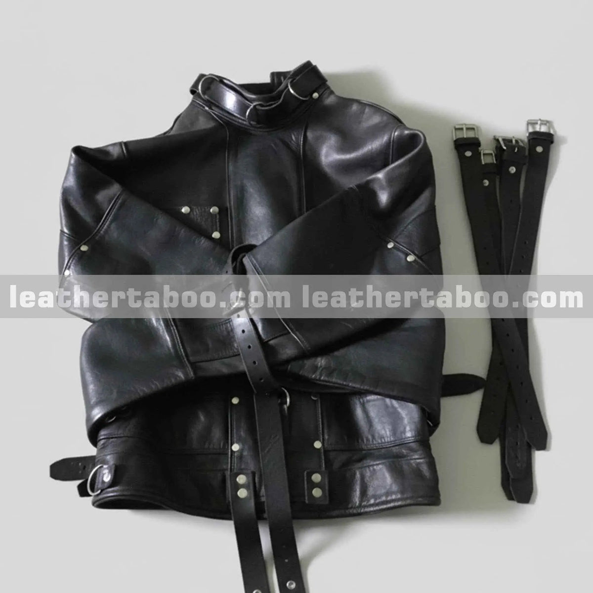 Real Black Cow Leather Straight Jacket Heavy Duty Leather Straitjacket (Copy)
