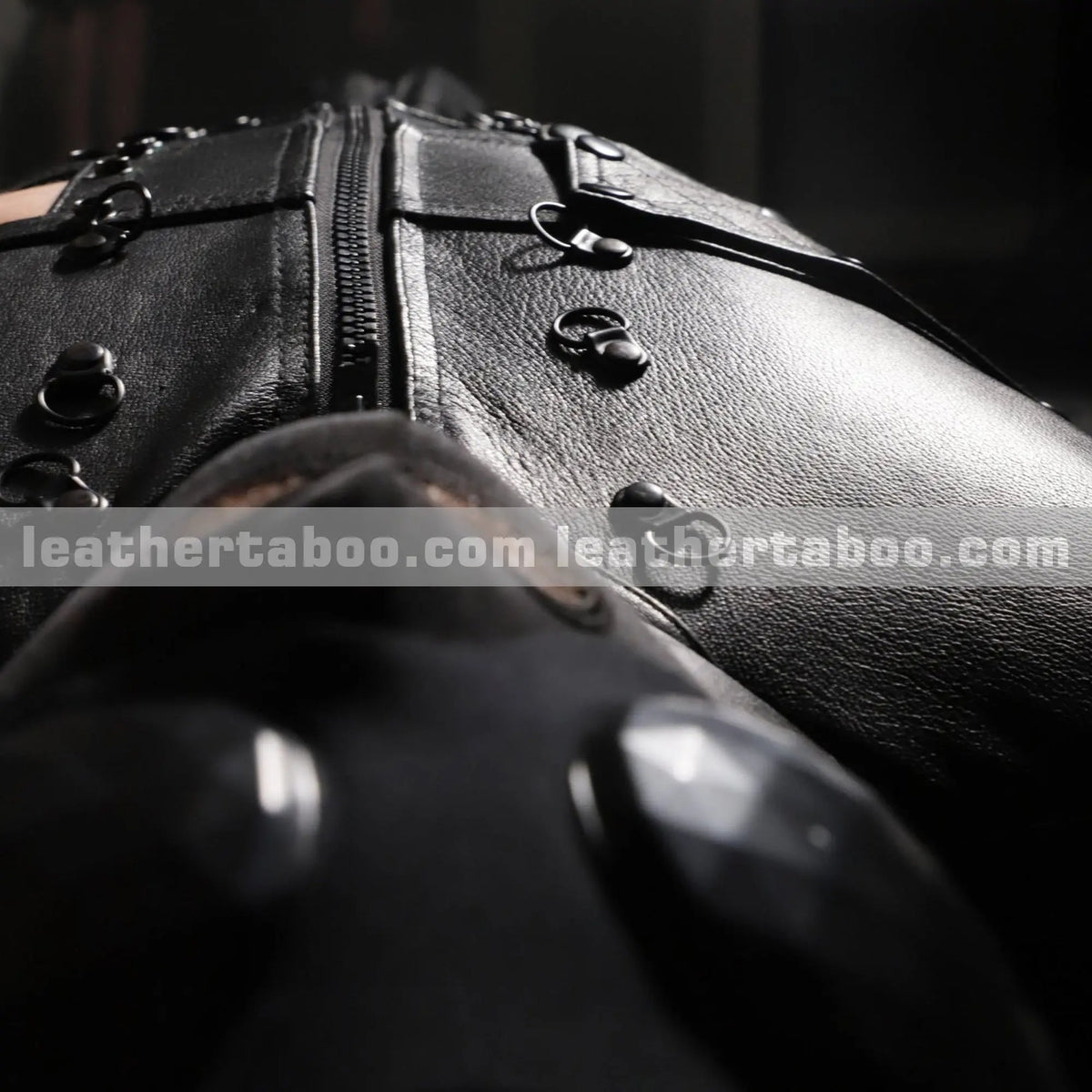 Full-Body Leather Sleep Sack with Straps & D-Rings – Premium Cowhide Heavy-Duty Restraint Gear - Leather taboo